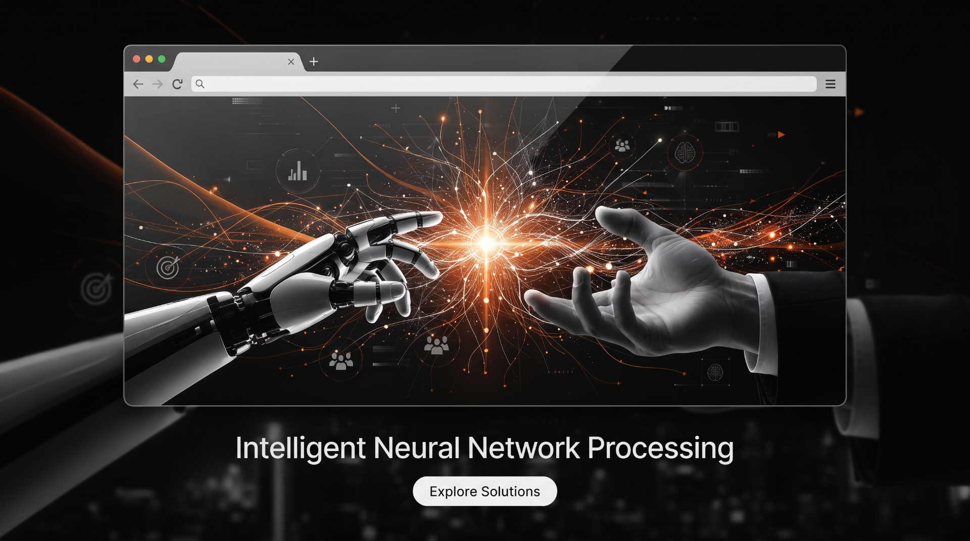 Intelligent neural network processing visualized in a browser window