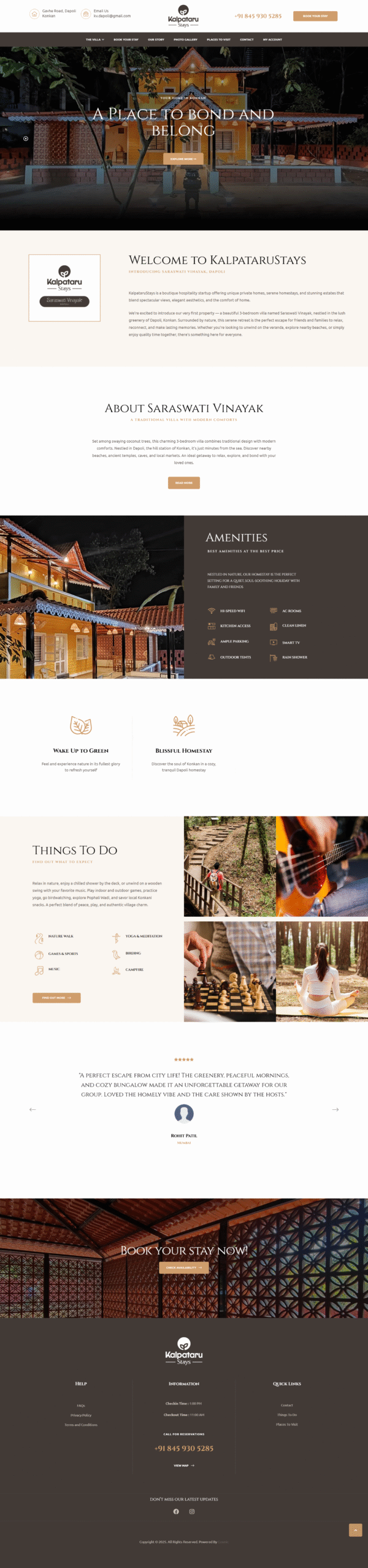 KalpataruStays website screenshot