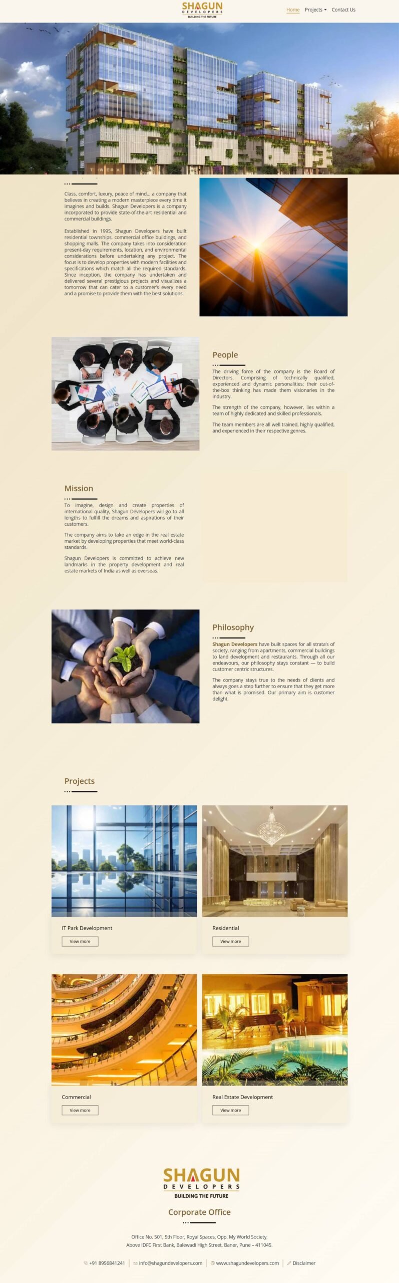 Shagun Developers full page screenshot